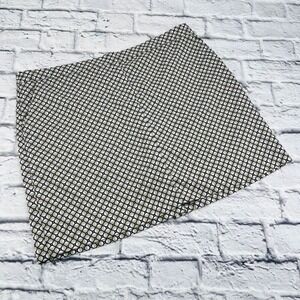 Izod Golf Mini Skirt Skort Tan White Black Geo Print Size 14 100% Polyester